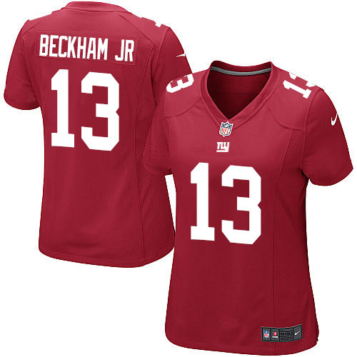 Women's Elite Odell Beckham Jr Nike Jersey Red Alternate - #13 NFL New York Giants